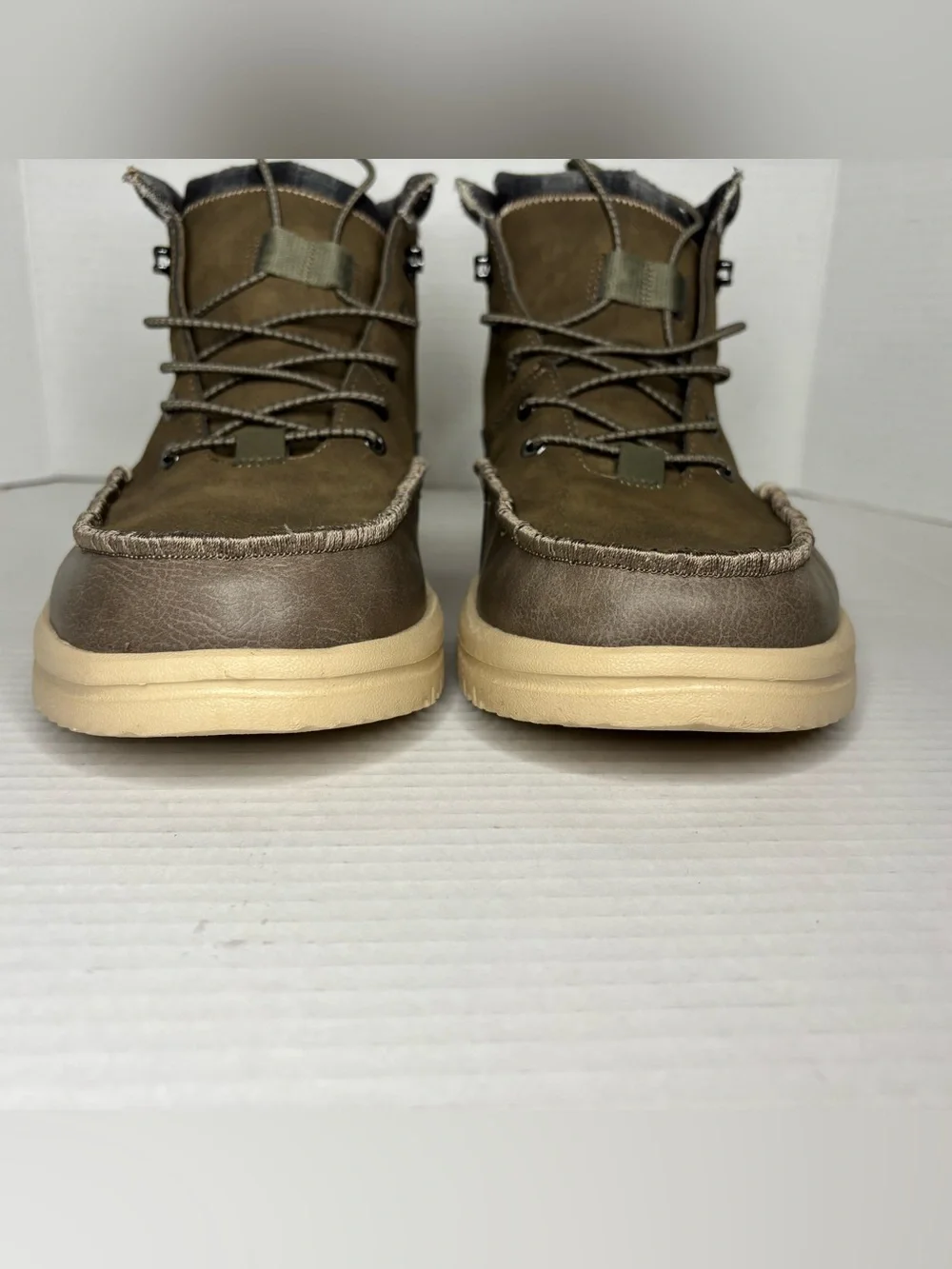 Hey Dude Bradley Classic Walnut Brown Plaid Lined Chukka Boots Mens 13 42067-267